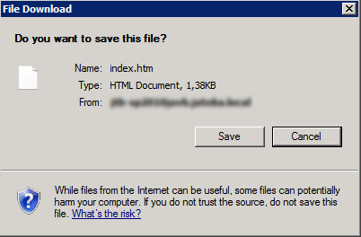 save dialog for html